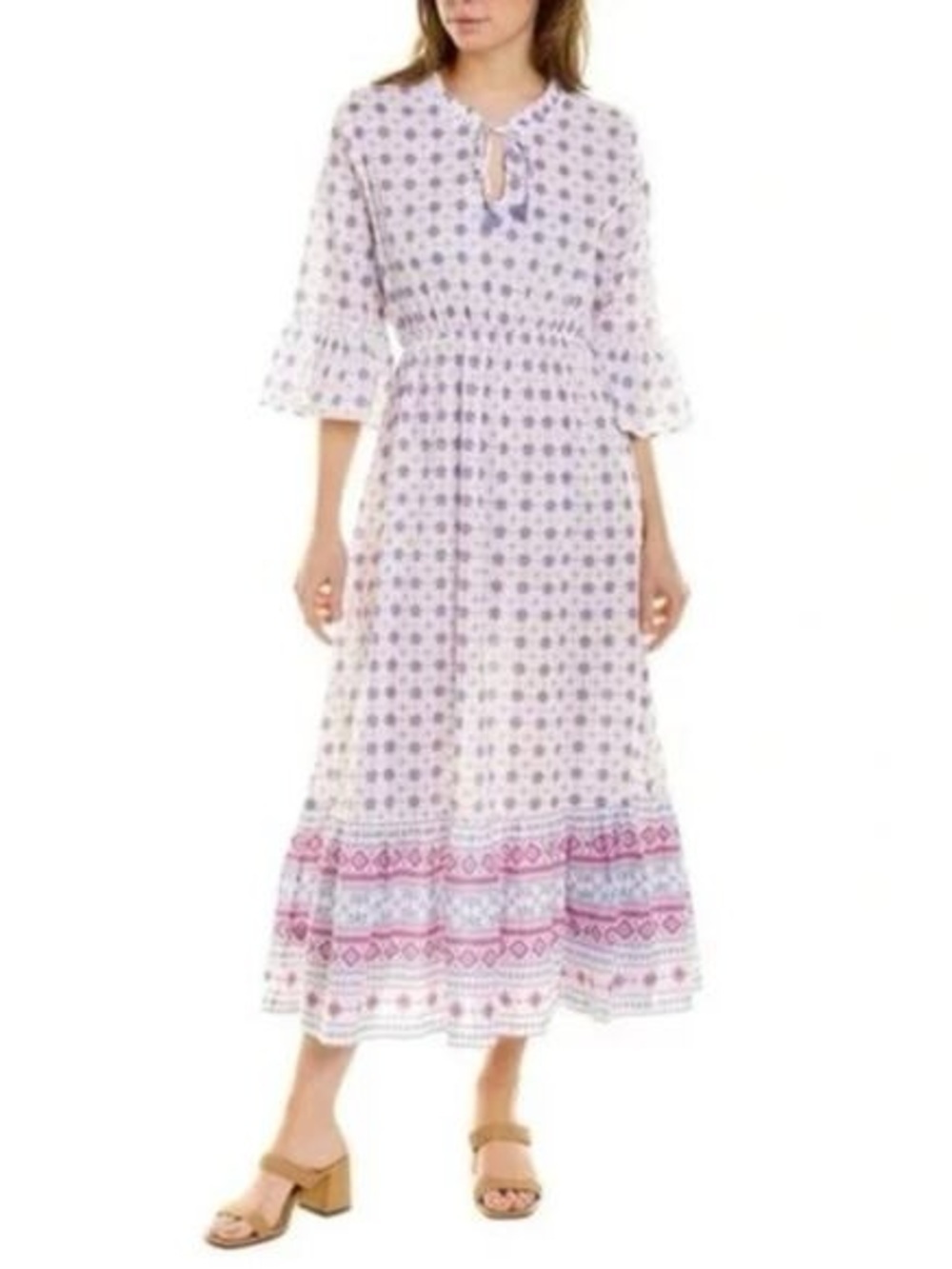 Ro's Garden Dress Plume Star Long Feminine Lightweight Boho Cottage Euro Summer